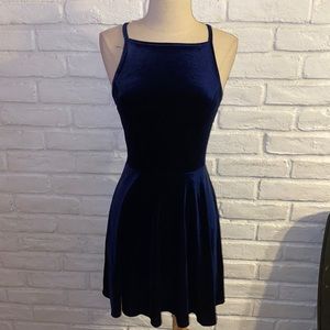 Speechless Blue Velvet Dress - Small